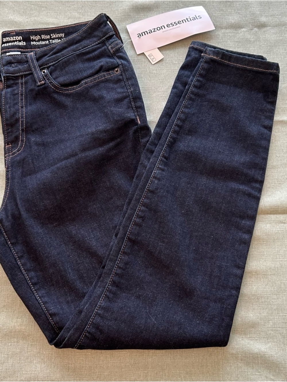 Amazon Essentials Women High-Rise Skinny Jeans - Dark Blue Wash